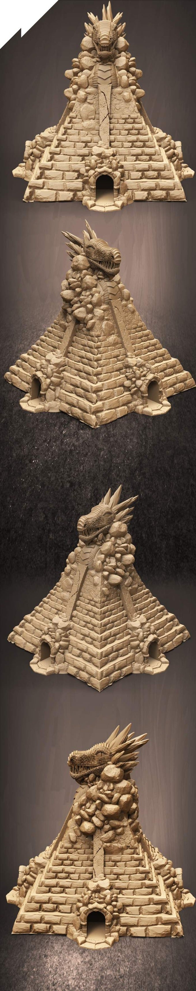 Slope3D - Pyramid (Dragon) Dice Tower - DnD/TTRPG/Roleplaying/Wargames