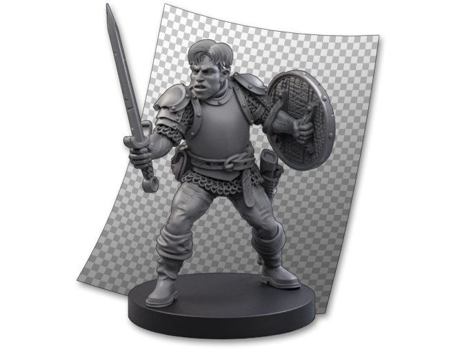 STL - Human Fighter - DnD/TTRPG Figure/Miniature