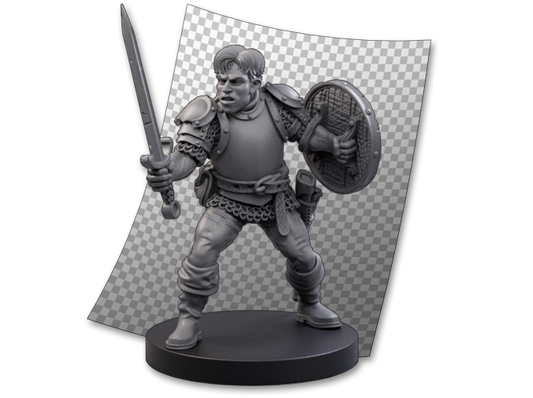 STL - Human Fighter - DnD/TTRPG Figure/Miniature