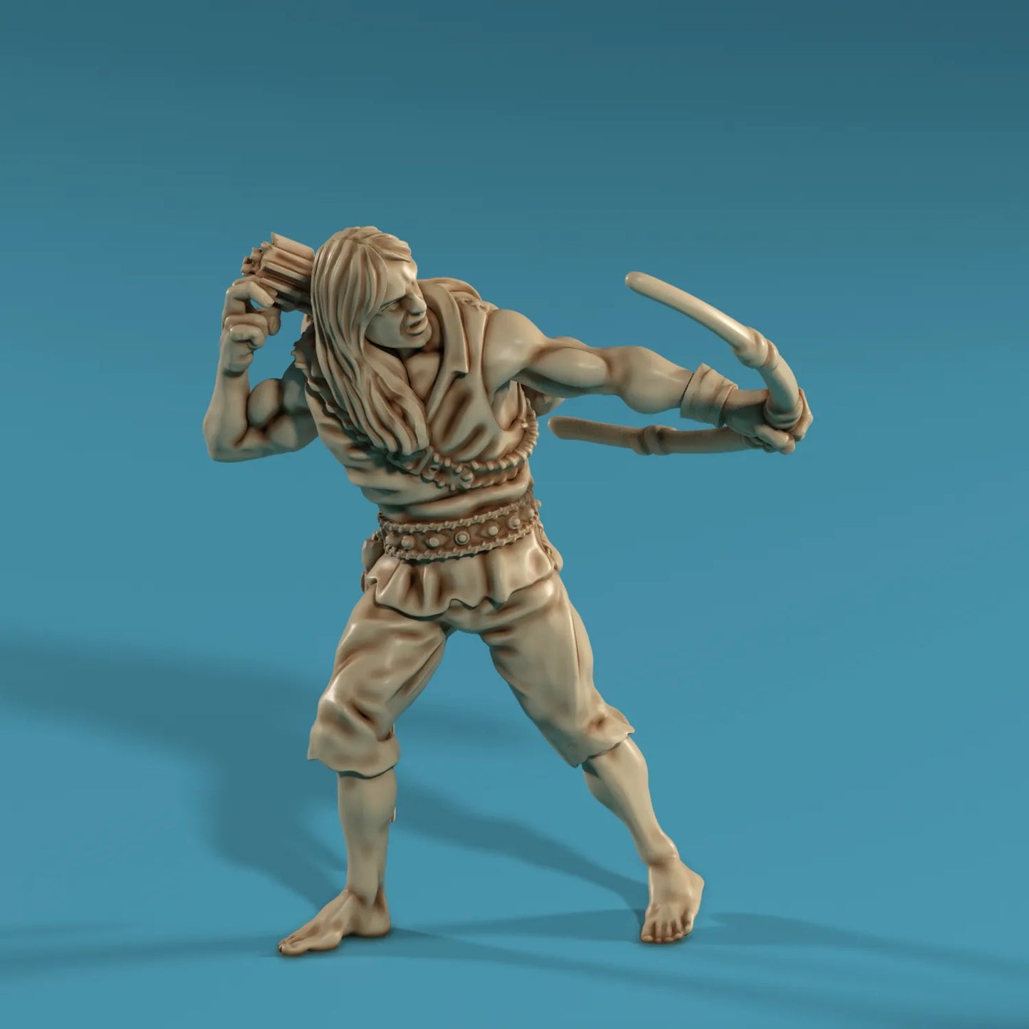 Medusa Miniatures - Barbarian w/Bow #1 - DnD/TTRPG/Roleplaying/Wargames