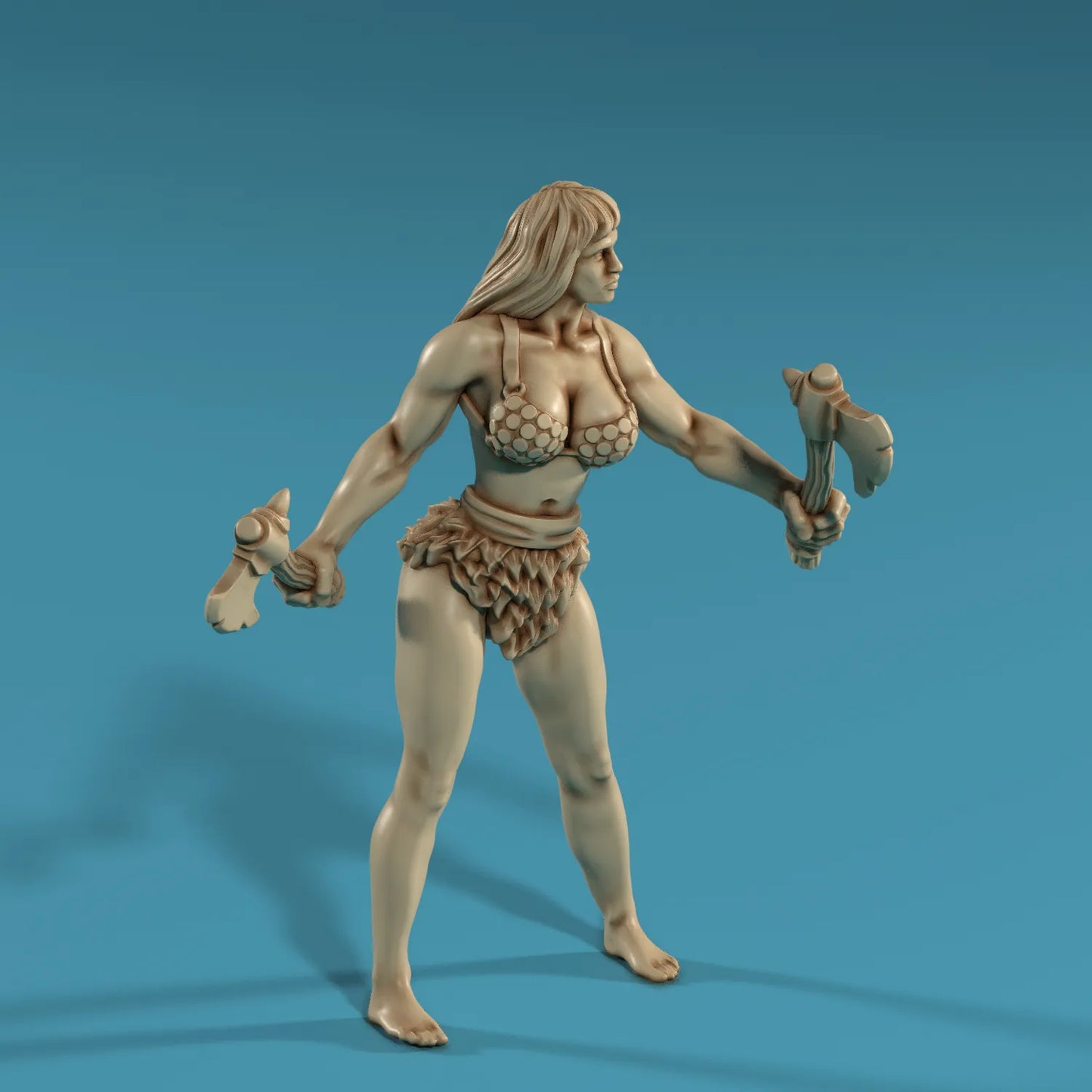 Medusa Miniatures - Barbarian w/Two Axes - DnD/TTRPG/Roleplaying/Wargames