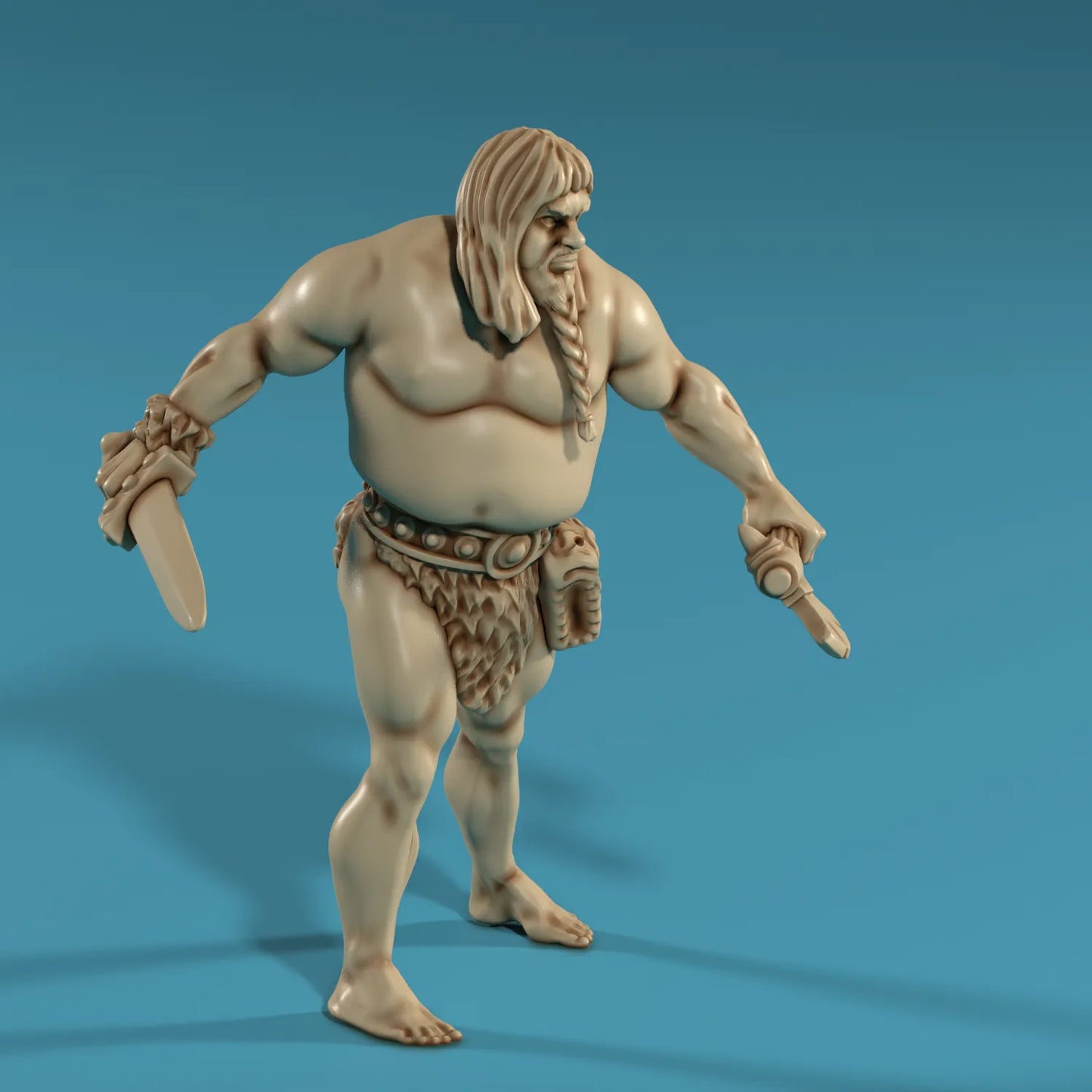 Medusa Miniatures - Barbarian w/Sword & Axe - DnD/TTRPG/Roleplaying/Wargames