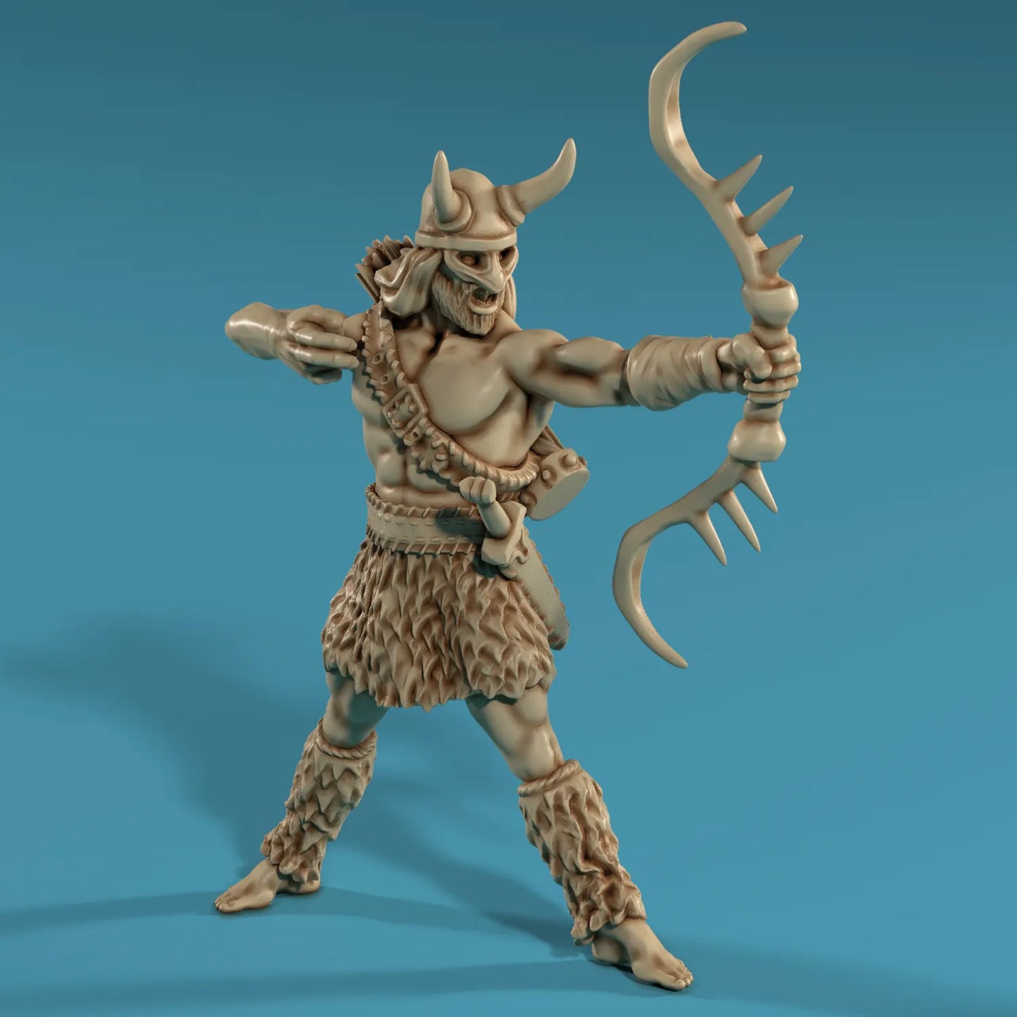 Medusa Miniatures - Barbarian w/Bow #2 - DnD/TTRPG/Roleplaying/Wargames