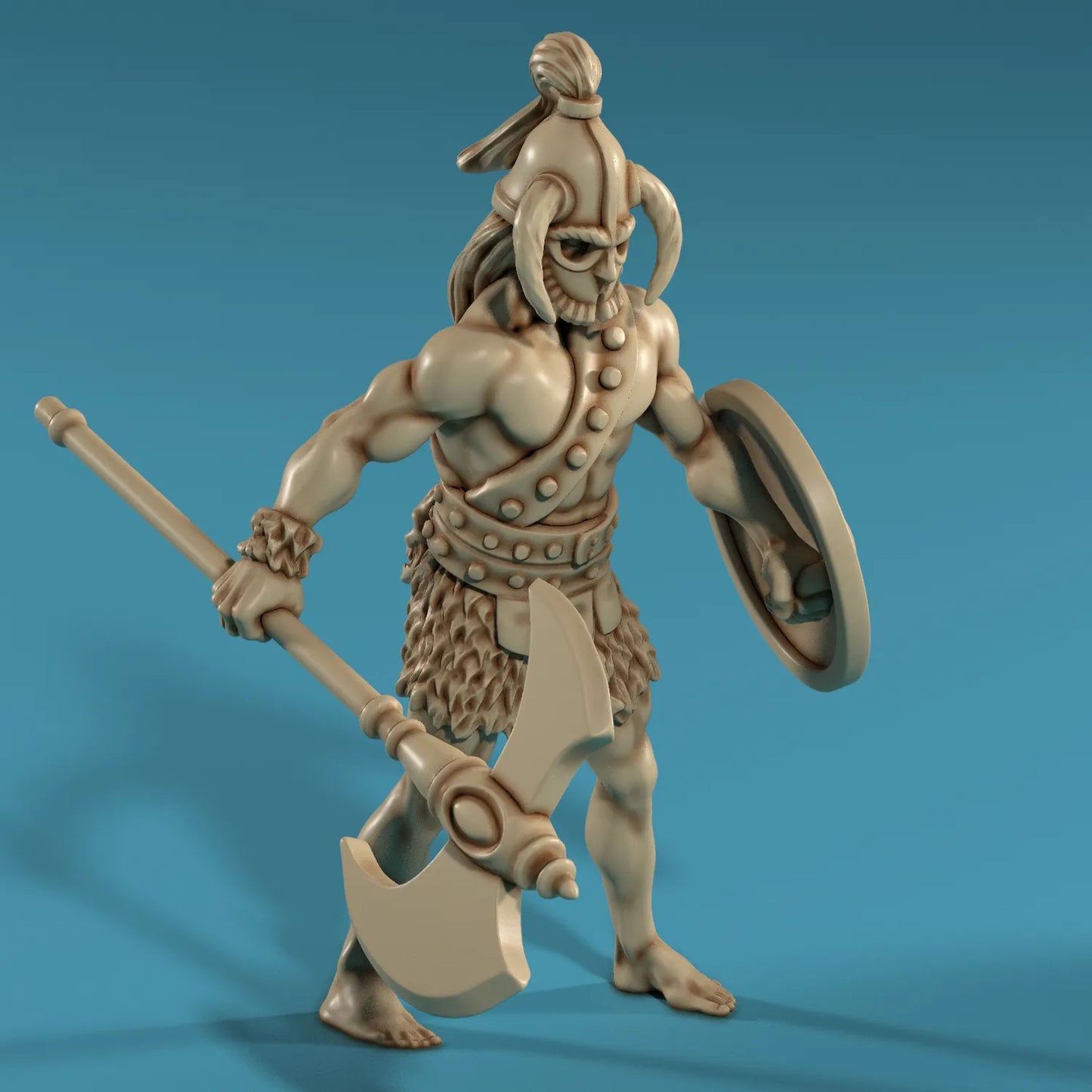 Medusa Miniatures - Barbarian w/Greataxe & Shield - DnD/TTRPG/Roleplaying/Wargames