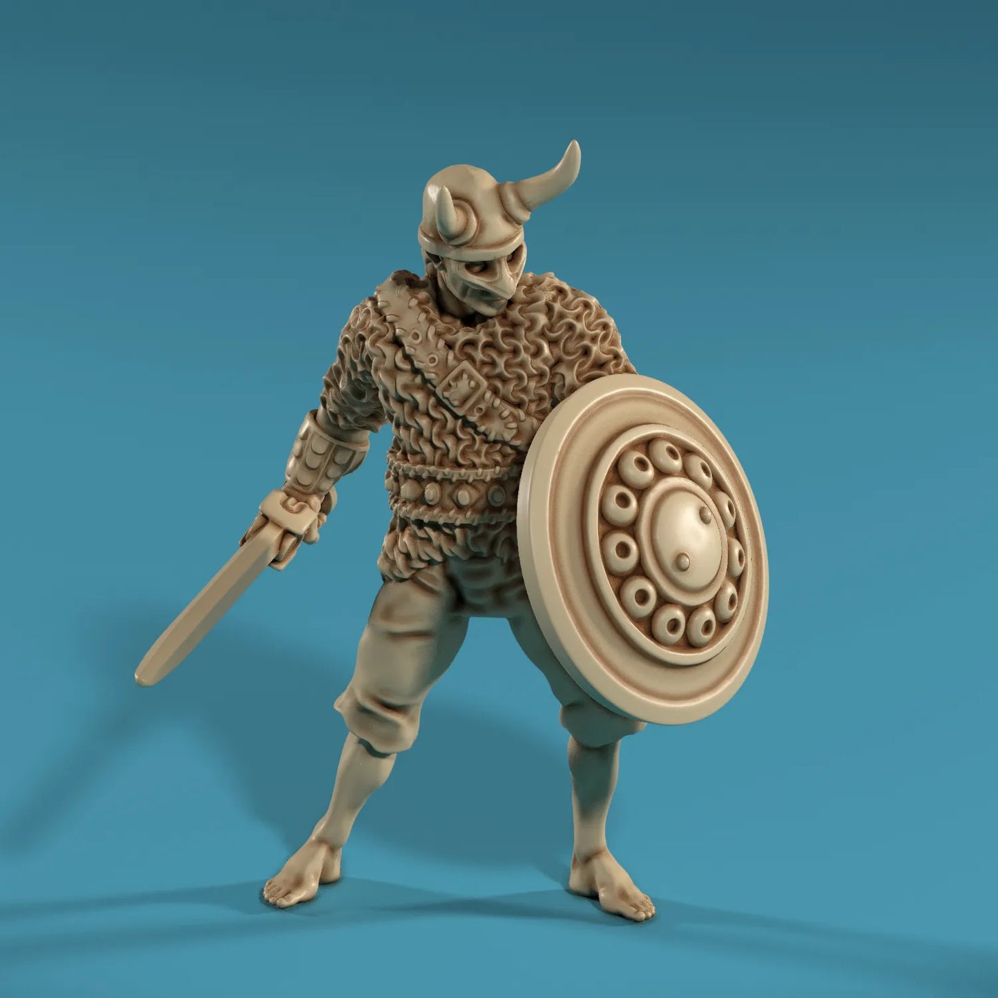 Medusa Miniatures - Barbarian w/Sword & Shield #1 - DnD/TTRPG/Roleplaying/Wargames