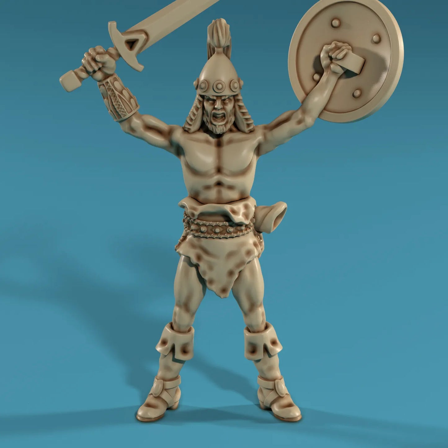 Medusa Miniatures - Barbarian w/Sword & Shield #2 - DnD/TTRPG/Roleplaying/Wargames