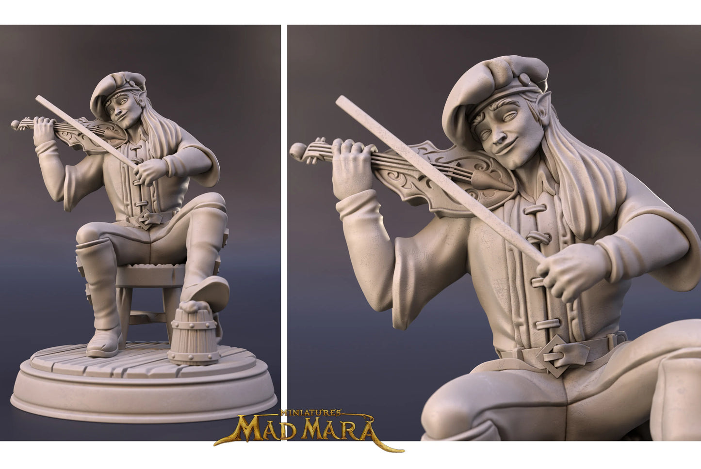 Mad Mara Miniatures - Elf Bard - DnD/TTRPG Figure/Miniature