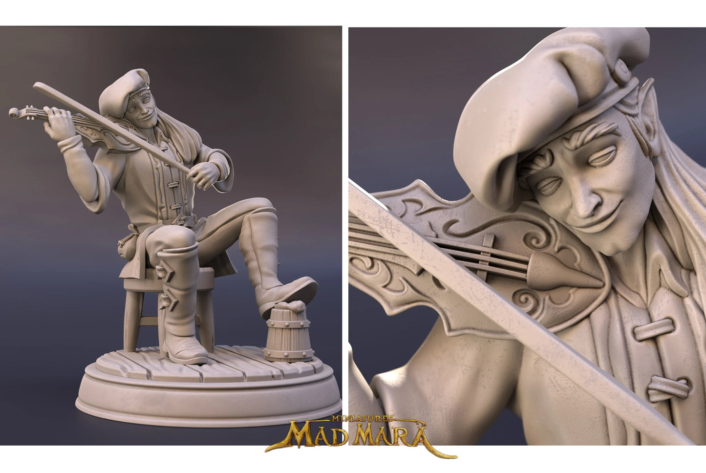 Mad Mara Miniatures - Elf Bard - DnD/TTRPG Figure/Miniature
