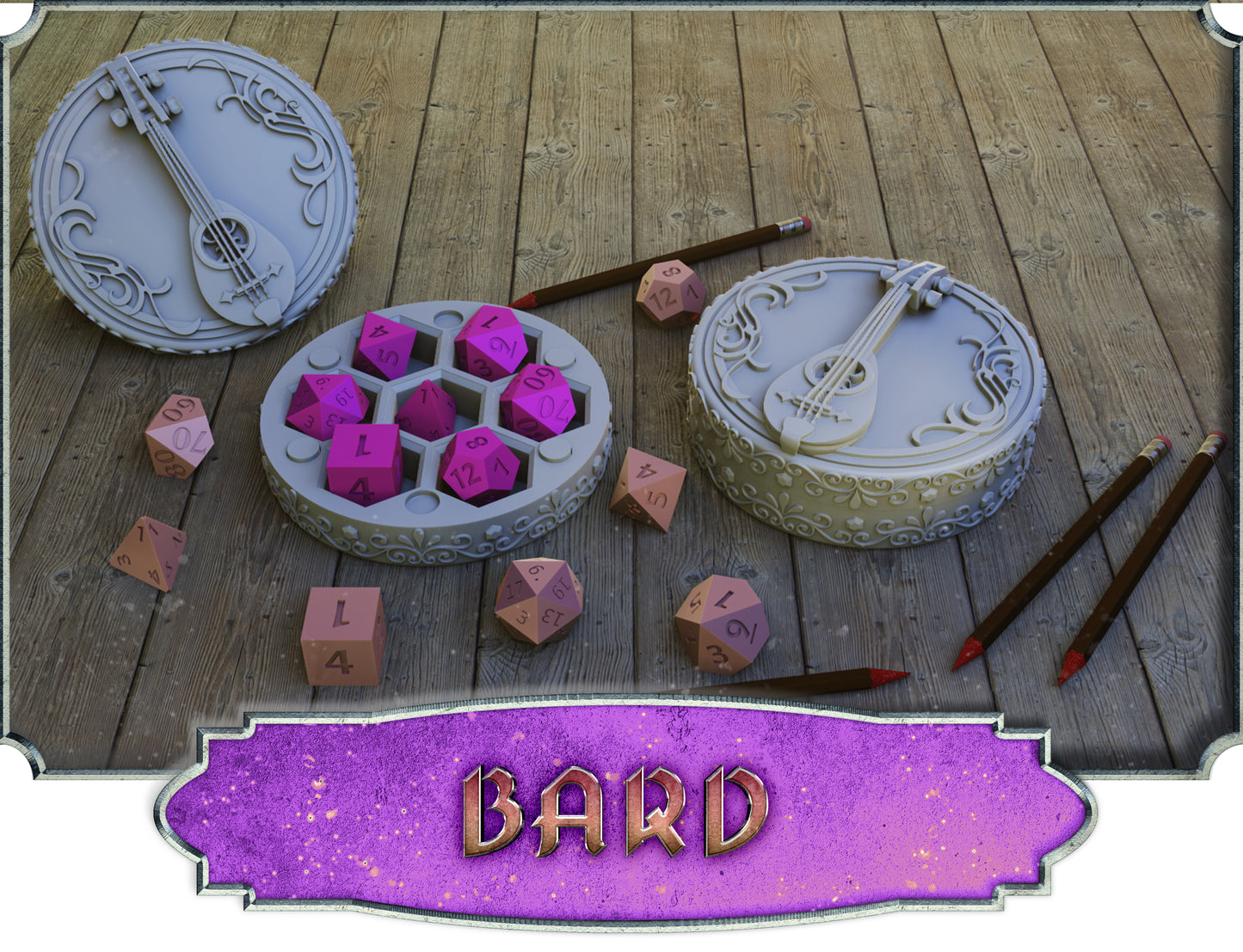 Crosslances - Dice Holder - Bard - DnD/TTRPG/Roleplaying/Wargames