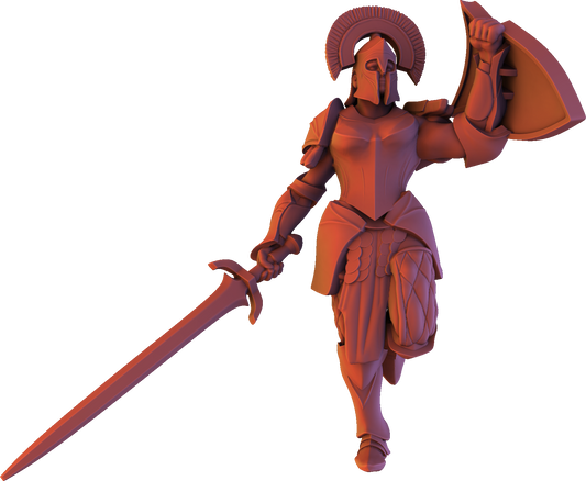 Dinoworld - Kingdoms #4 - Swordsman w/Shield - DnD/Pathfinder/TTRPG Figure