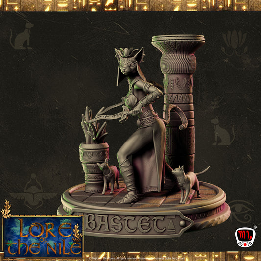 Mojibake - Lore of the Nile - Bastet, Goddess of Beauty - 120mm Pin Up/Figure/Model/Diorama - Helios3DPrinting