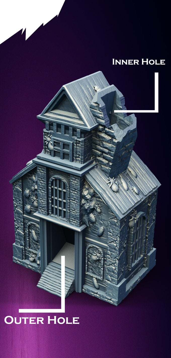 Slope3D - Infested School Dice Tower - DnD/TTRPG/Roleplaying/Wargames