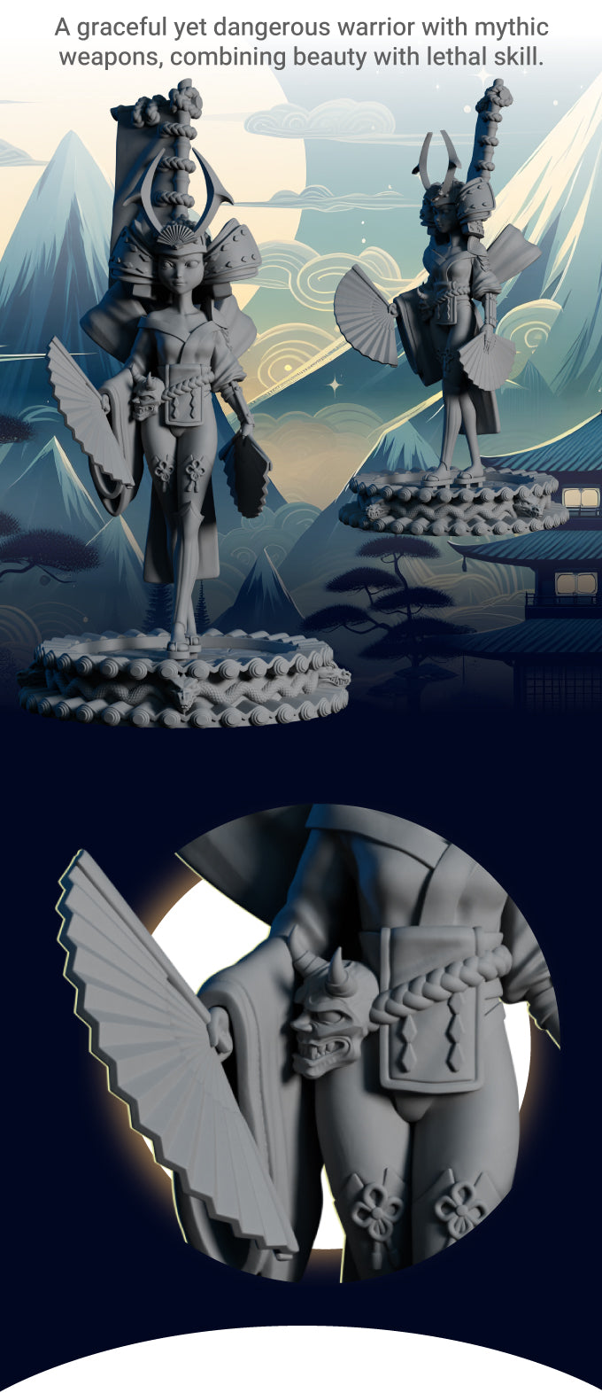 AsymSculpts - Sculpted Sisters: Oriental - Warrior - 75mm Pin Up/Figure/Model/Diorama