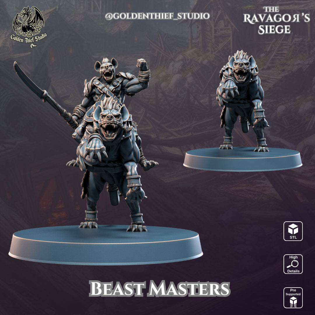 Golden Thief Studio - Gnoll Beastmasters - DnD/TTRPG Figure/Miniature