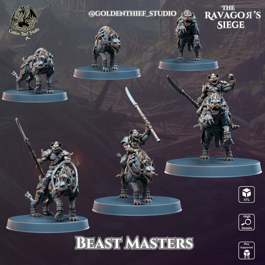 Golden Thief Studio - Gnoll Beastmasters - DnD/TTRPG Figure/Miniature