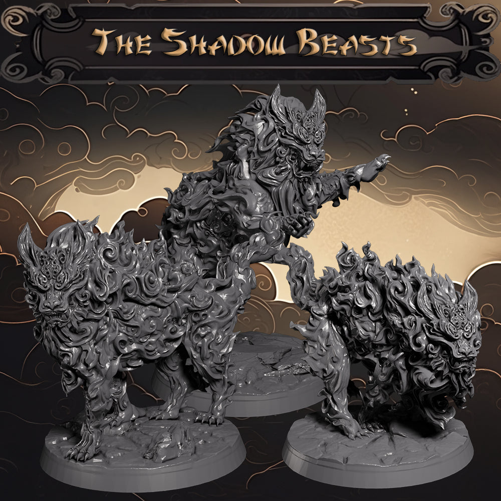 Mojibake - Battle for Xiuyu - Shadow Elemental Beasts - DnD/TTRPG Figure/Miniature - Helios3DPrinting