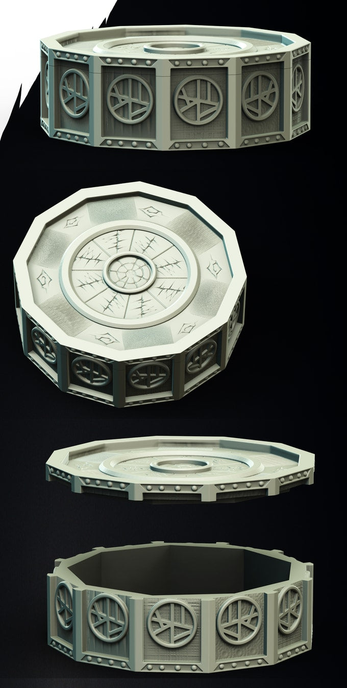 Slope3D - Ancient Skull Dice Case/Box #1 - DnD/TTRPG/Roleplaying/Wargames