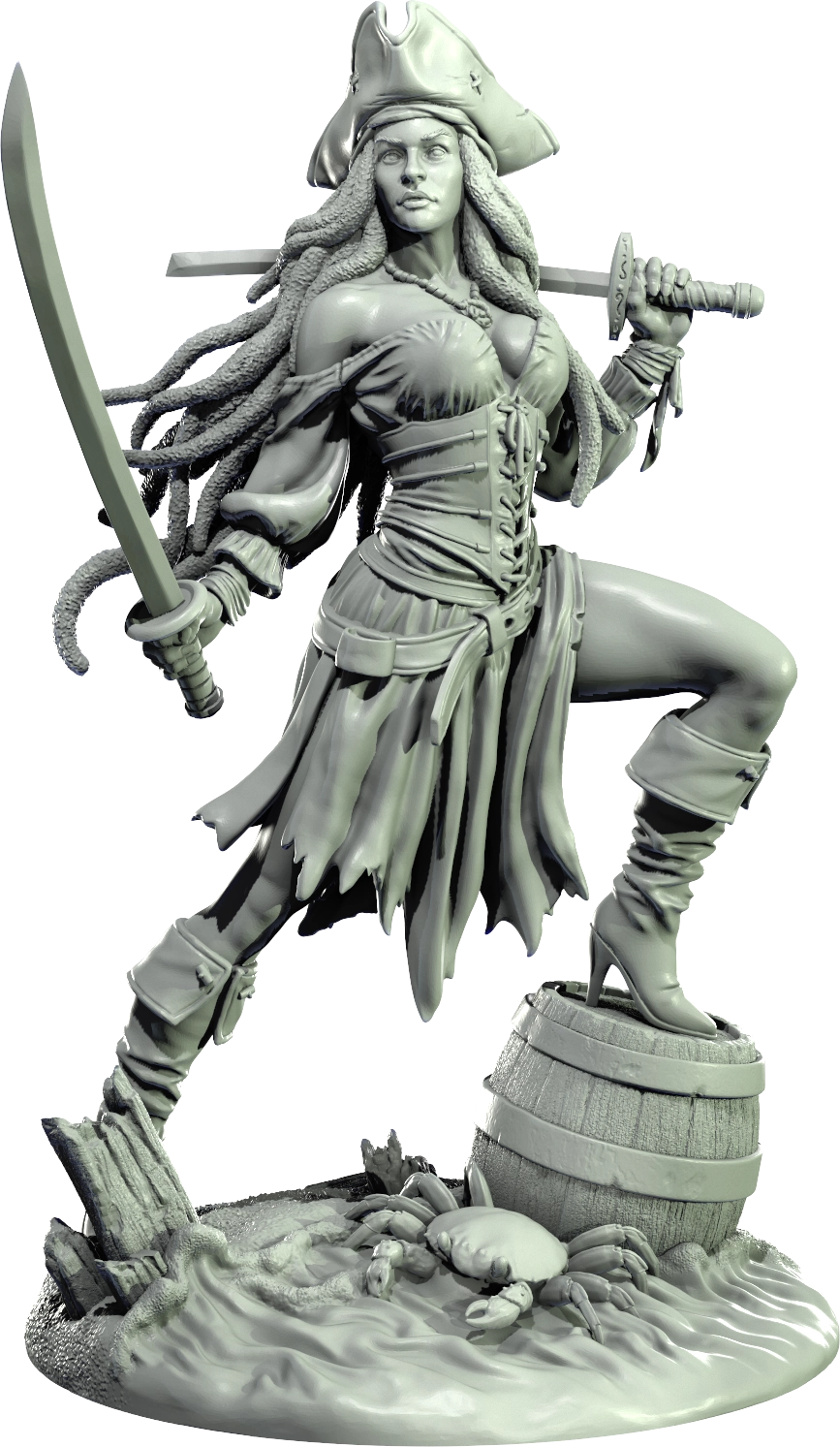 Level 50 Miniatures - Dark Charm II - Pirate - 75/120mm Pin Up/Figure/Model/Diorama