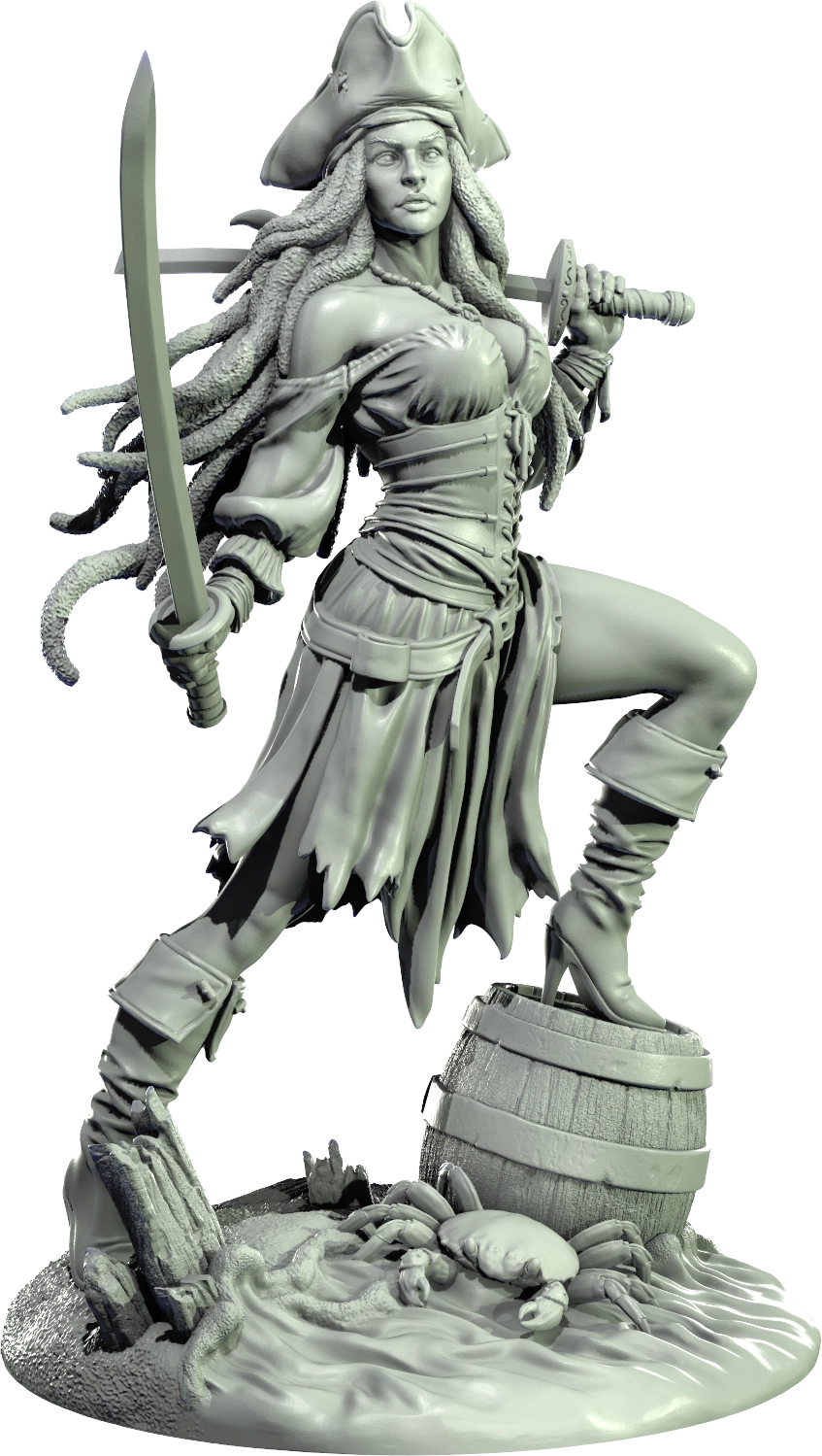 Level 50 Miniatures - Dark Charm II - Pirate - 75/120mm Pin Up/Figure/Model/Diorama