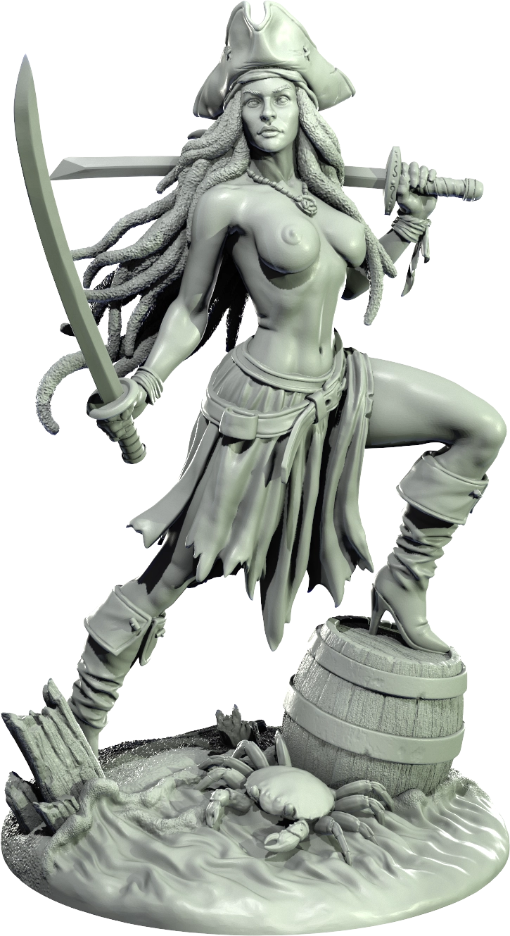 Level 50 Miniatures - Dark Charm II - Pirate - 75/120mm Pin Up/Figure/Model/Diorama