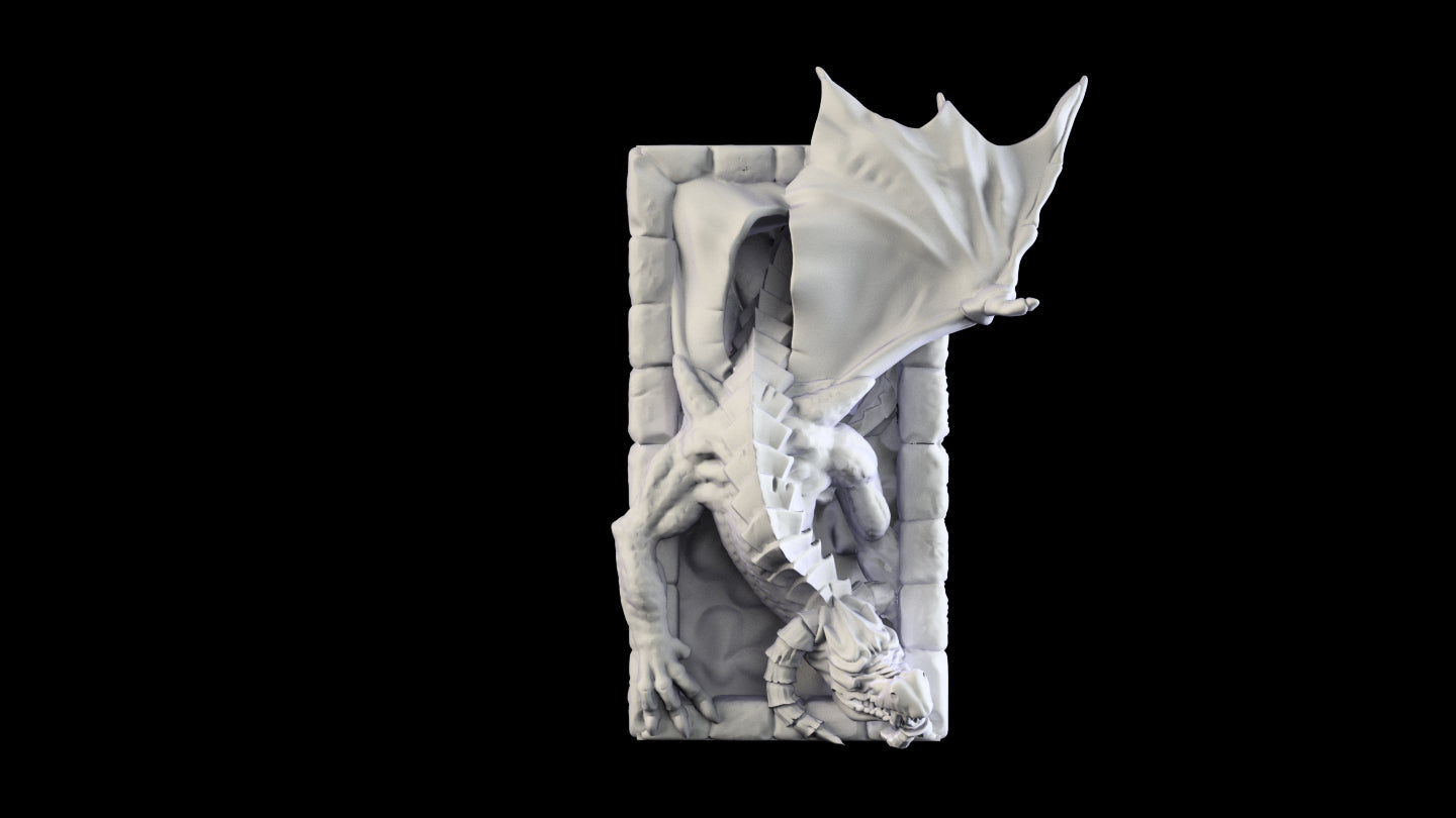 Crosslances - Book Nook/Shelf Insert - Black Dragon