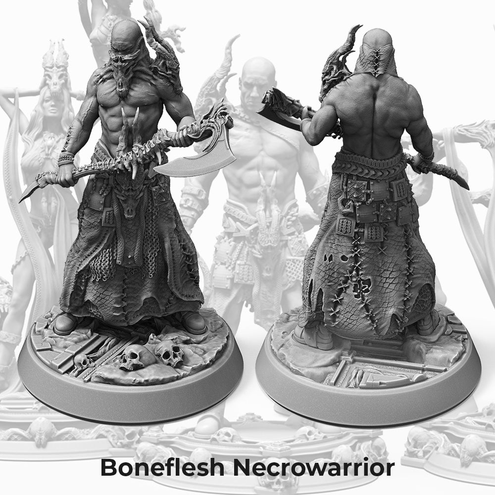 Printomancer - Boneflesh Necrowarrior - 32/75mm Pin Up/Figure/Model/Diorama