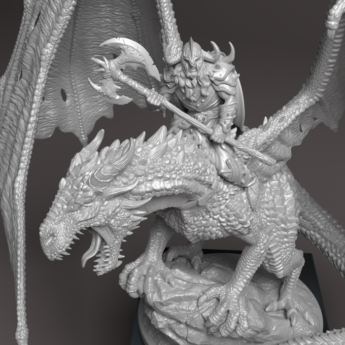 Nocturna - Drakor the Dragonrider - 75mm Pin Up/Figure/Model/Diorama