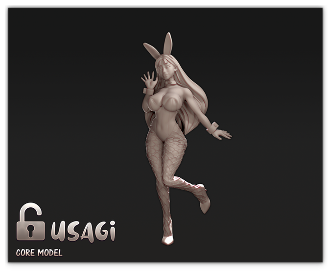 Doki3D - Usagi - 75mm Pin Up/Figure/Model/Diorama
