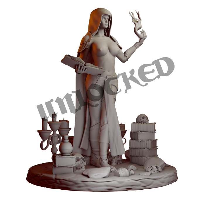Dimi Mini - Dark Elf Sorcerer Alara Moonshadow - 32/75mm Pin Up/Figure/Model/Diorama