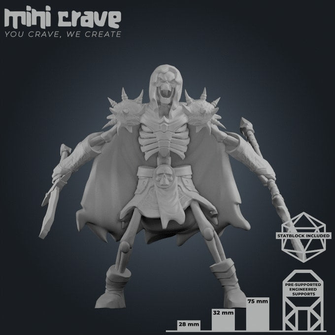 Mini Crave - Xiona Undeads - Warrior #2 - DnD/TTRPG Figure/Miniature