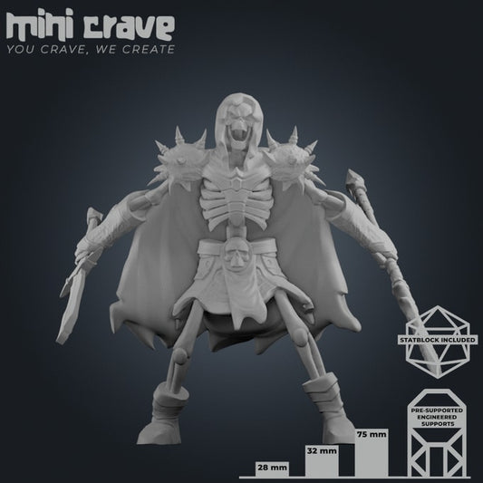 Mini Crave - Xiona Undeads - Warrior #2 - DnD/TTRPG Figure/Miniature