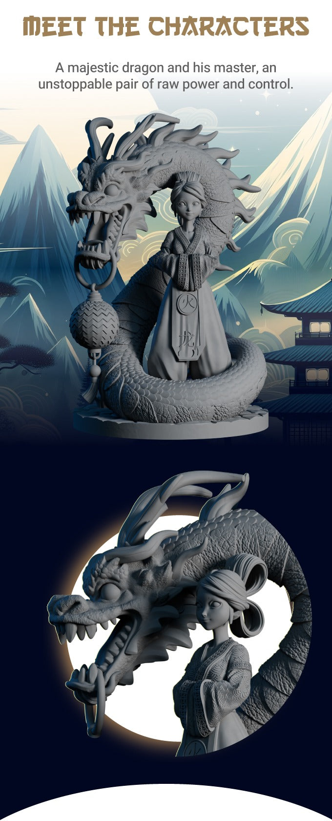 AsymSculpts - Sculpted Sisters: Oriental - Dragon Master - 75mm Pin Up/Figure/Model/Diorama