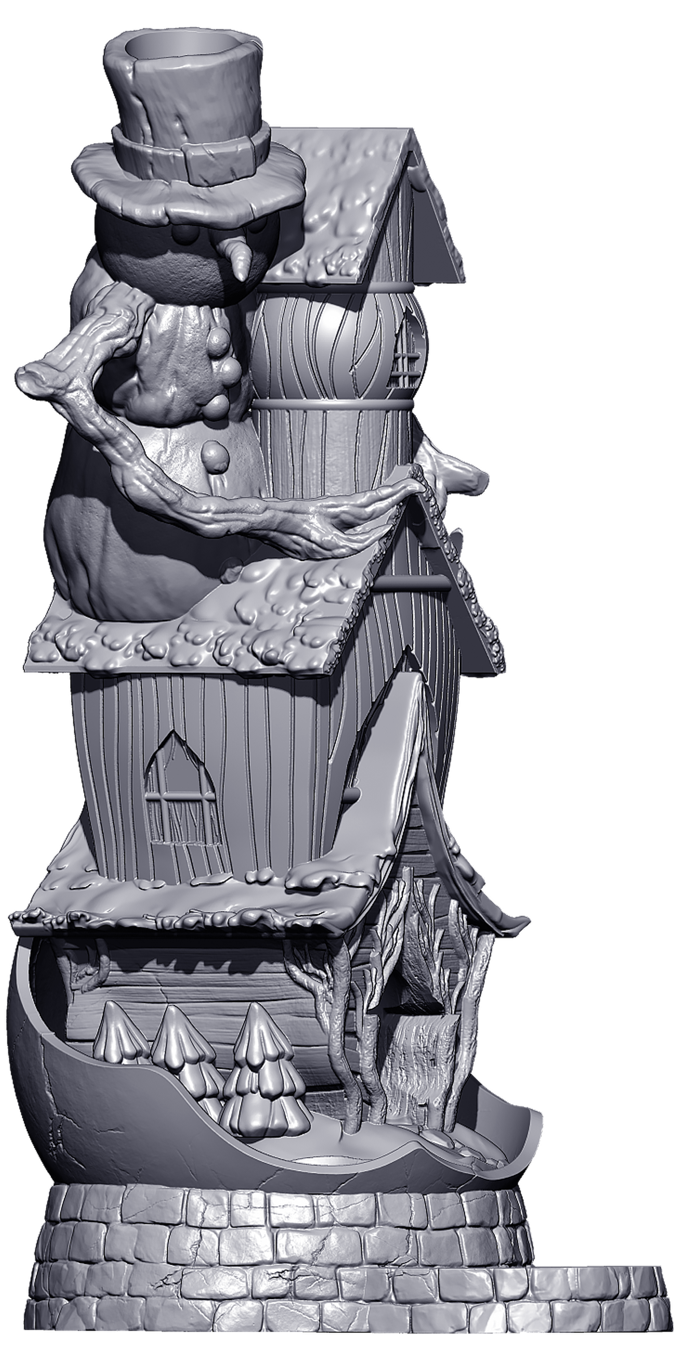 Slope3D - Snowman Hut Dice Tower - DnD/TTRPG/Roleplaying/Wargames