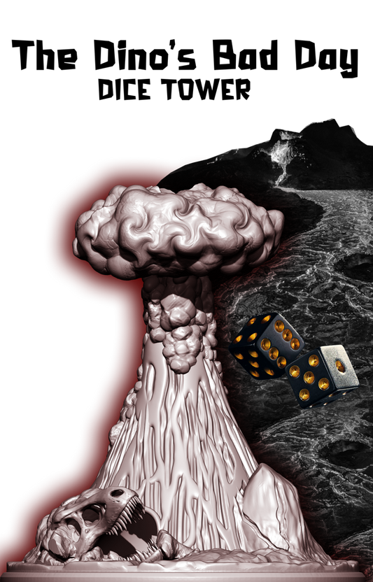 Slope3D - Dino's Bad Day Dice Tower - DnD/TTRPG/Roleplaying/Wargames