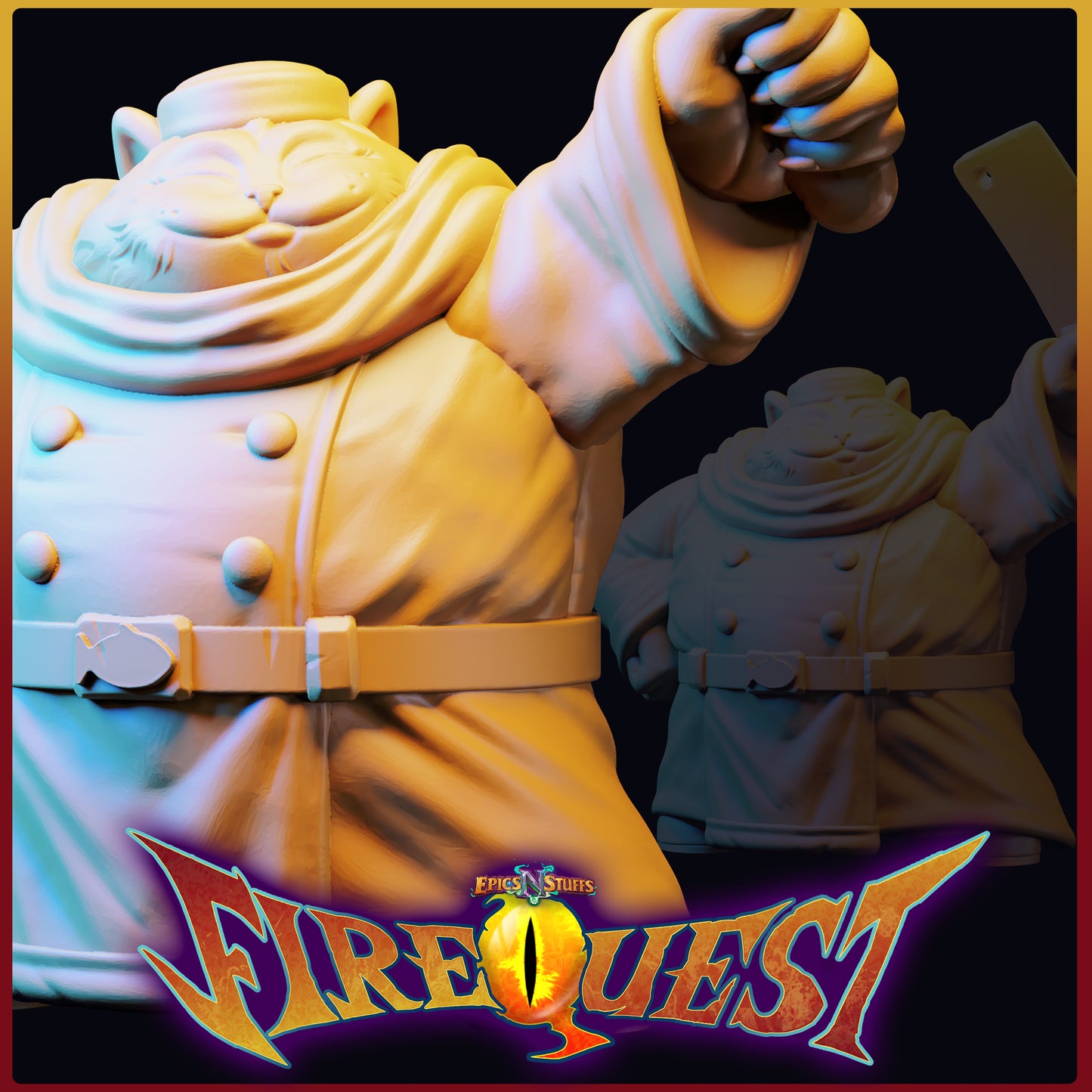 Lance Wilkinson - Fire Quest - Cat Chef - DnD/TTRPG Figure/Miniature