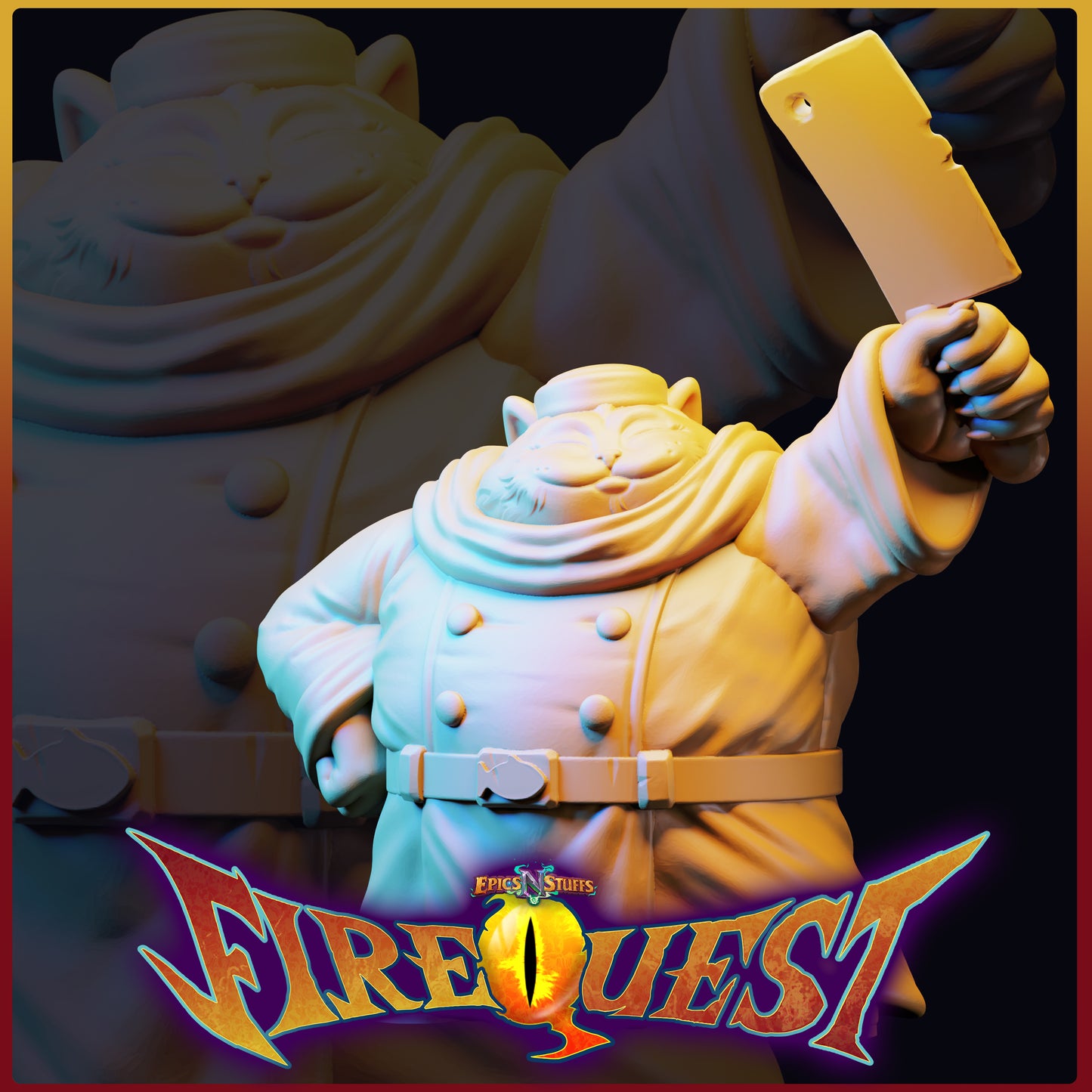 Lance Wilkinson - Fire Quest - Cat Chef - DnD/TTRPG Figure/Miniature