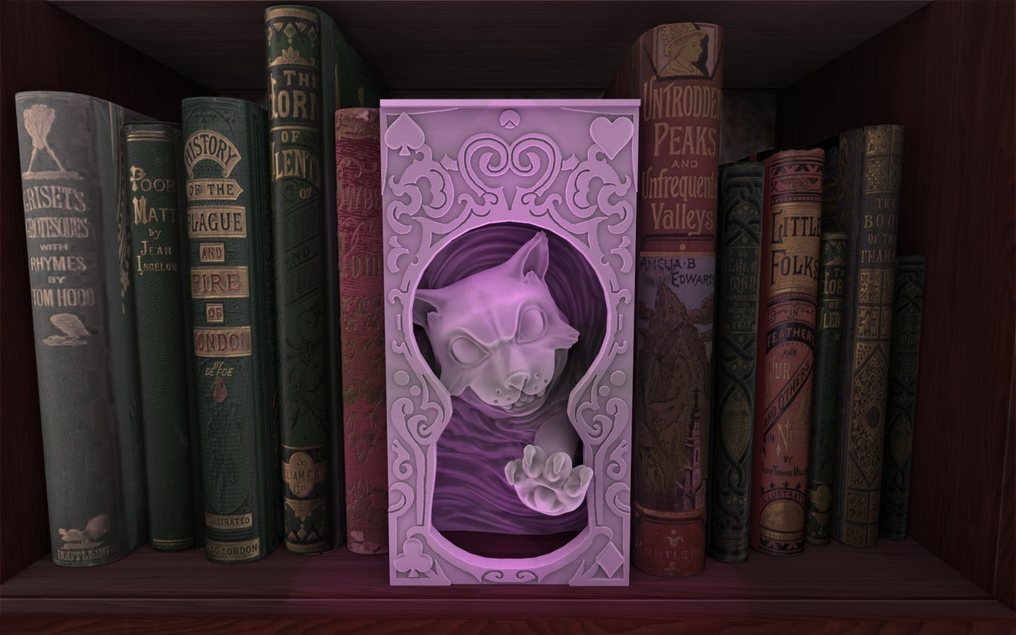 Crosslances - Book Nook/Shelf Insert - Cheshire Cat