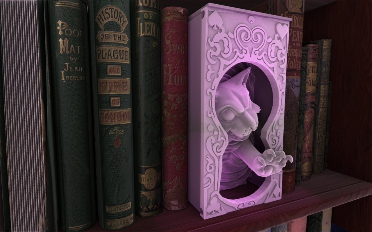 Crosslances - Book Nook/Shelf Insert - Cheshire Cat