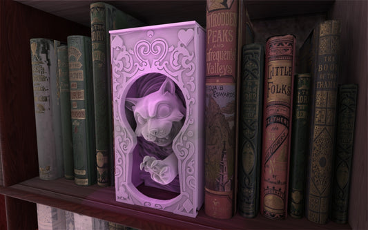 Crosslances - Book Nook/Shelf Insert - Cheshire Cat