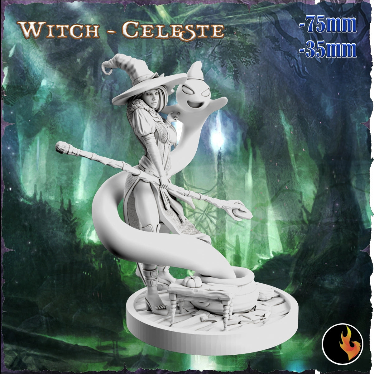 Ravi - Fantasy Girls #2 - Celeste, Witch - 75mm Pin Up/Figure/Model/Diorama