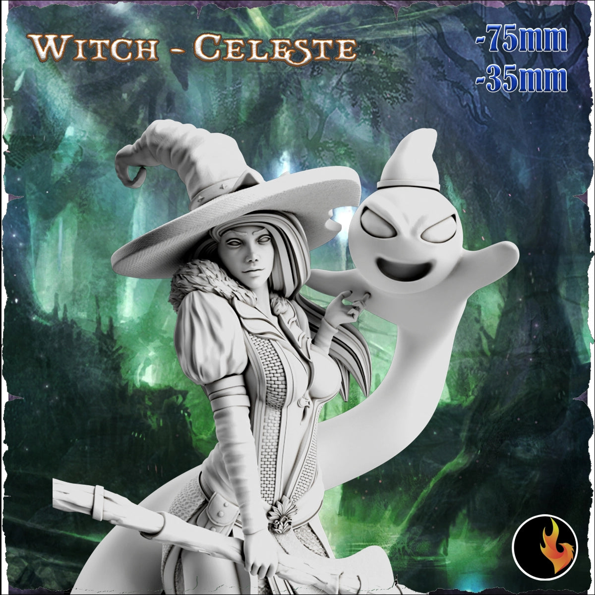 Ravi - Fantasy Girls #2 - Celeste, Witch - 75mm Pin Up/Figure/Model/Diorama