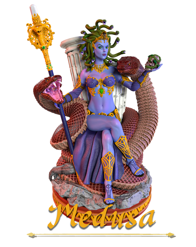 Jugglers Miniatures - Medusa the Gorgon - 75mm Pin Up/Figure/Model/Diorama