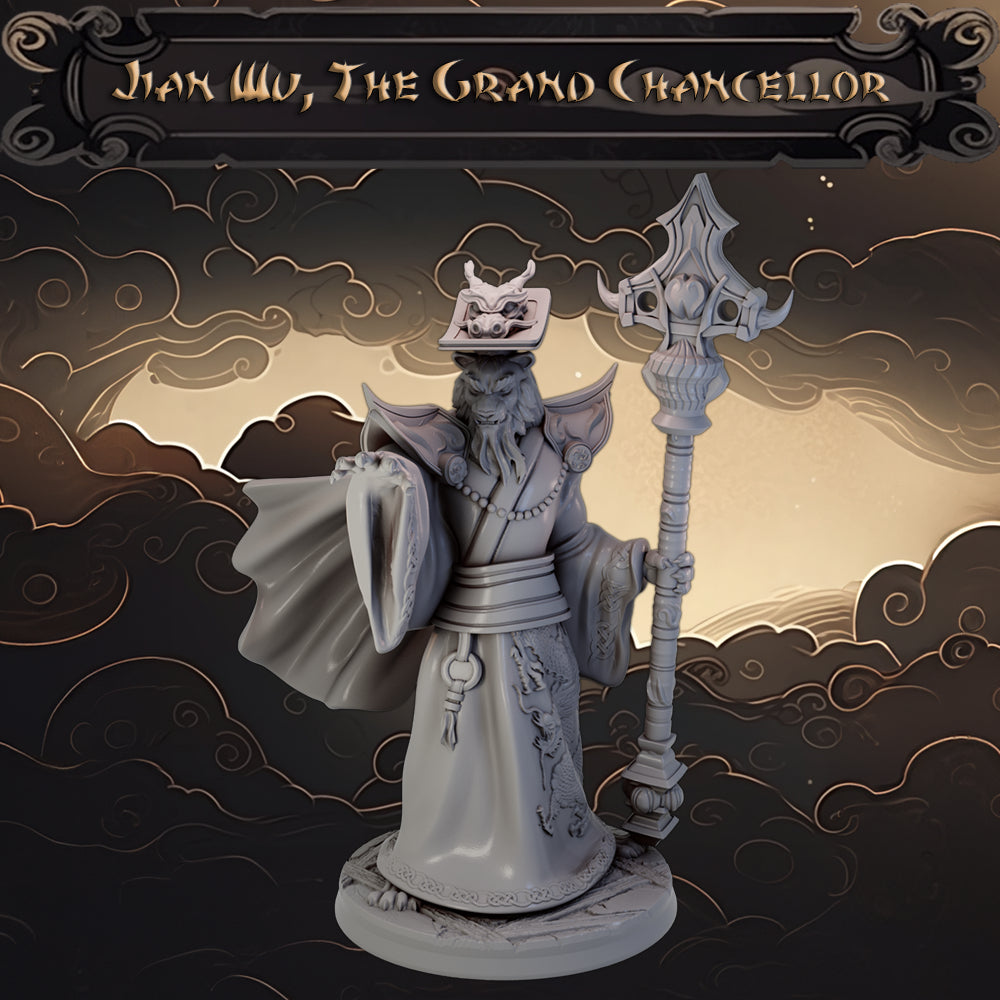 Mojibake - Battle for Xiuyu - Tabaxi Chancellor - DnD/TTRPG Figure/Miniature - Helios3DPrinting