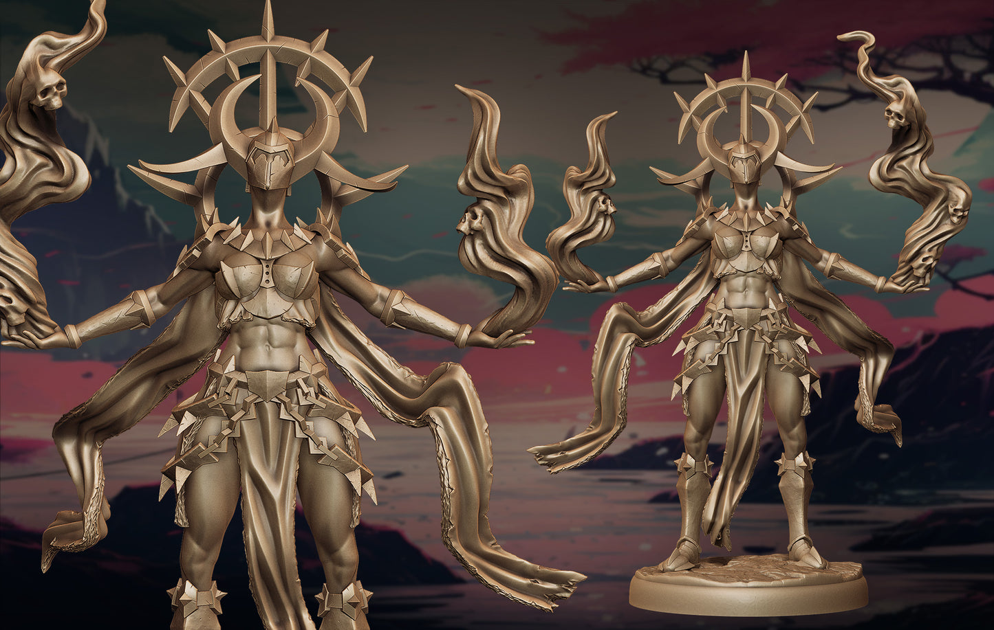 Lily's Minis - Guardian Sisters II - Chaos Sorceress - 75mm Pin Up/Figure/Model/Diorama