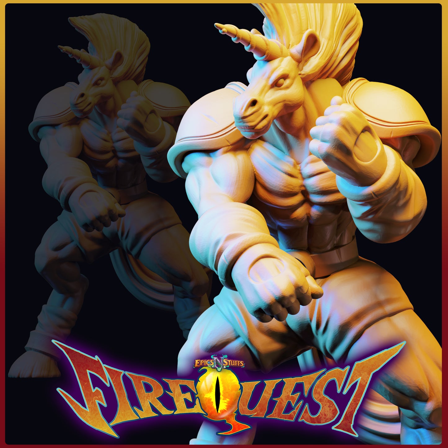 Lance Wilkinson - Fire Quest - Charge - 50/110mm DnD/TTRPG Figure/Miniature