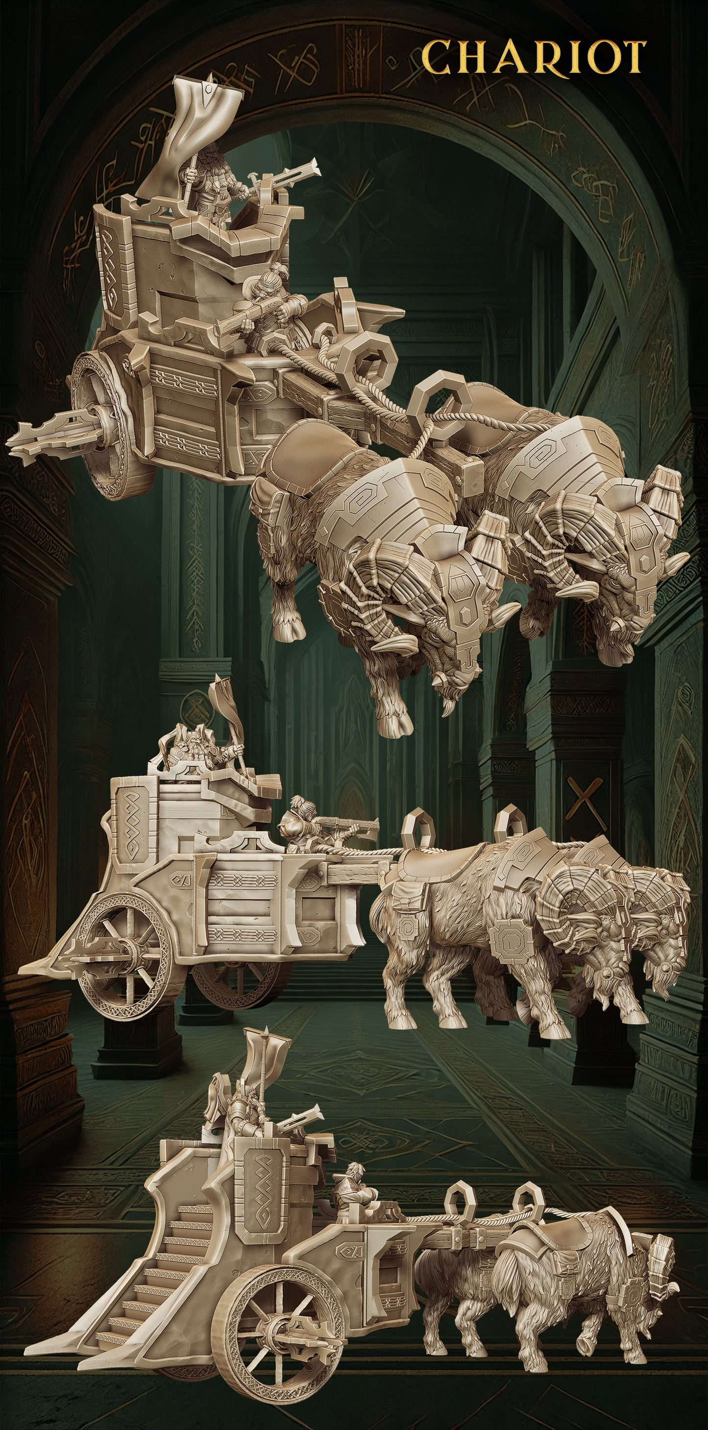 Monolith Arts - Dwarves - Chariot - DnD/TTRPG Figure/Miniature