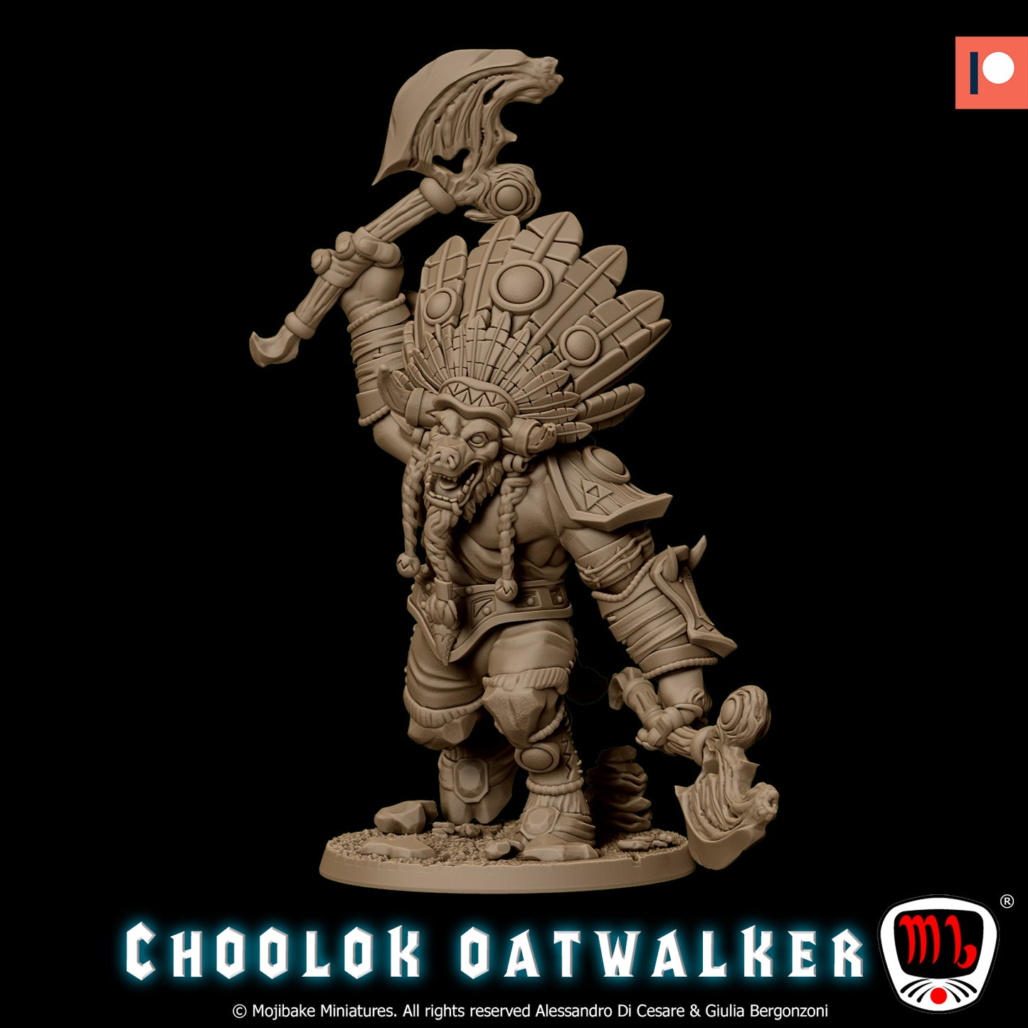 Mojibake - Thus Spoke Thundermoon - Tauren Chief - DnD/TTRPG Figure/Miniature - Helios3DPrinting