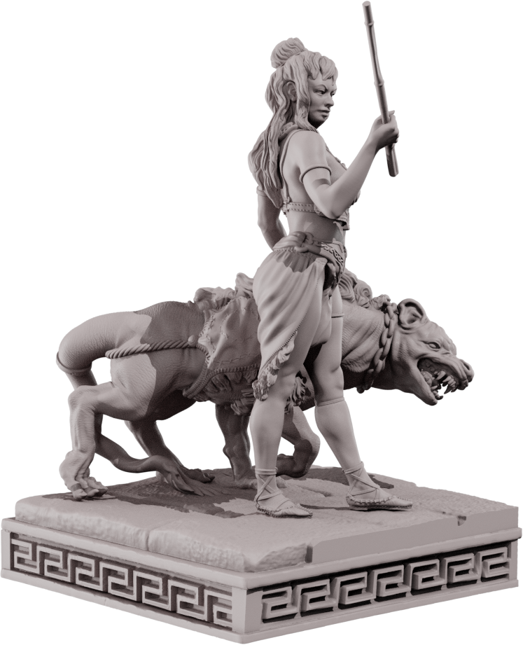 Devi Miniatures - Amazons - Vaelora & Hyena - 75mm Pin Up/Figure/Model/Diorama