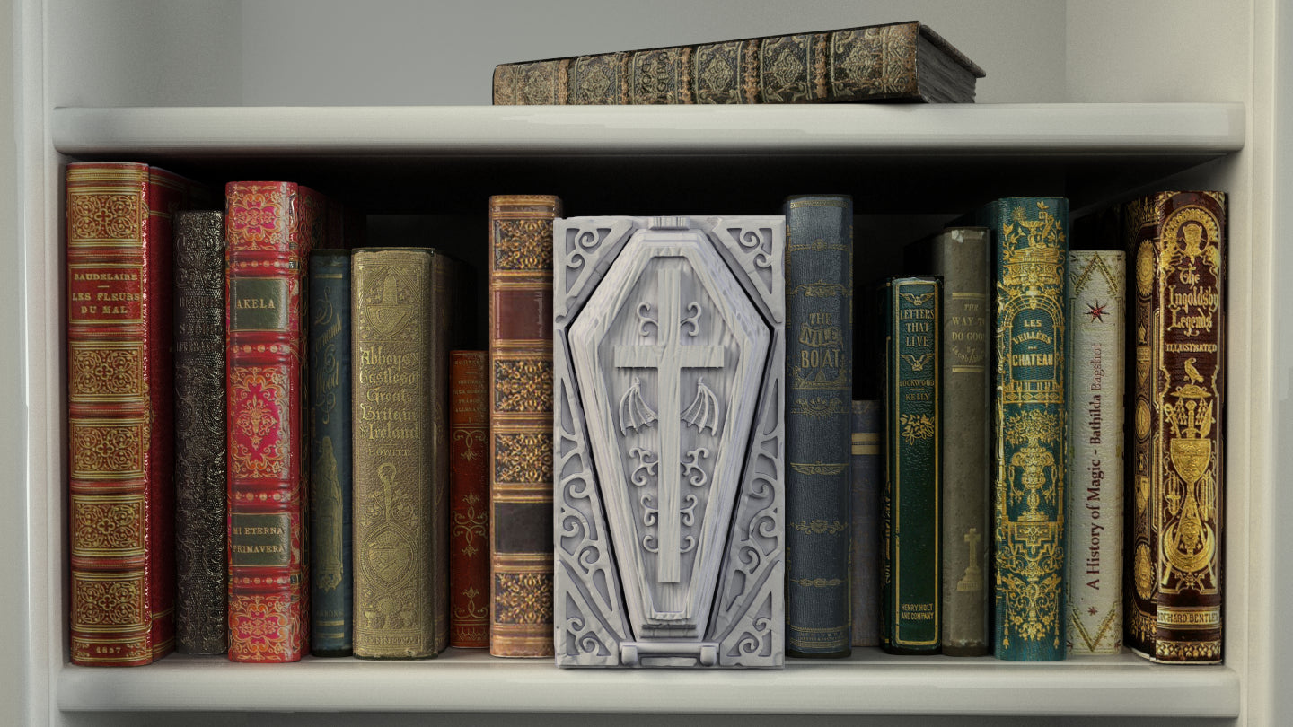 Crosslances - Book Nook/Shelf Insert - Coffin