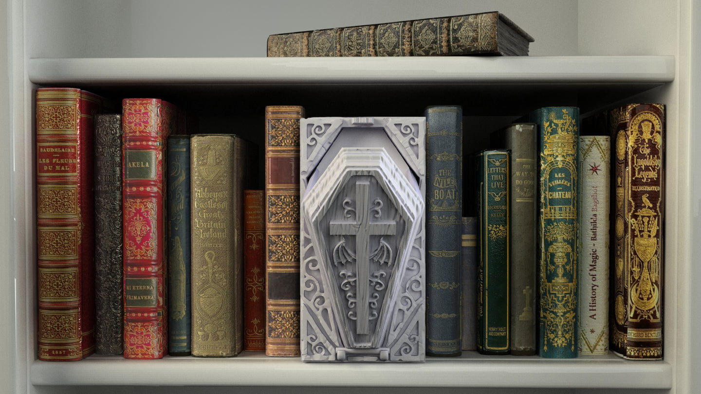 Crosslances - Book Nook/Shelf Insert - Coffin